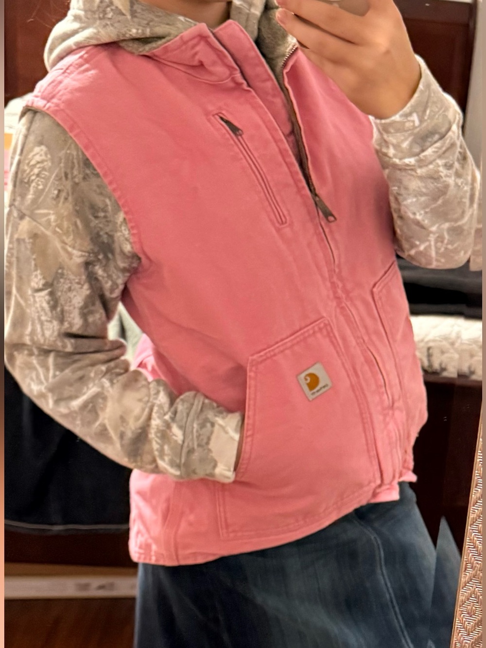 Carhartt Bubblegum Pink Canvas Sherpa Lined Vest